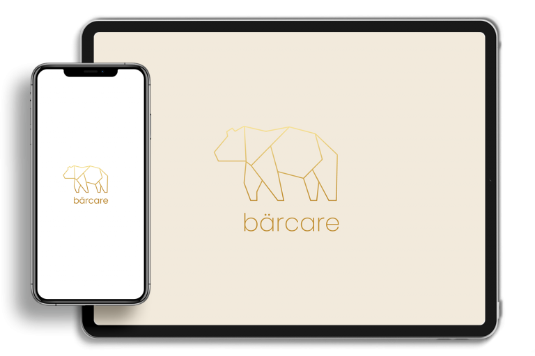 Handy und Tablet mit bärcare Logo.